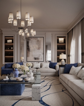 过渡性现代会客厅丨沙特阿拉伯丨kaf interiors