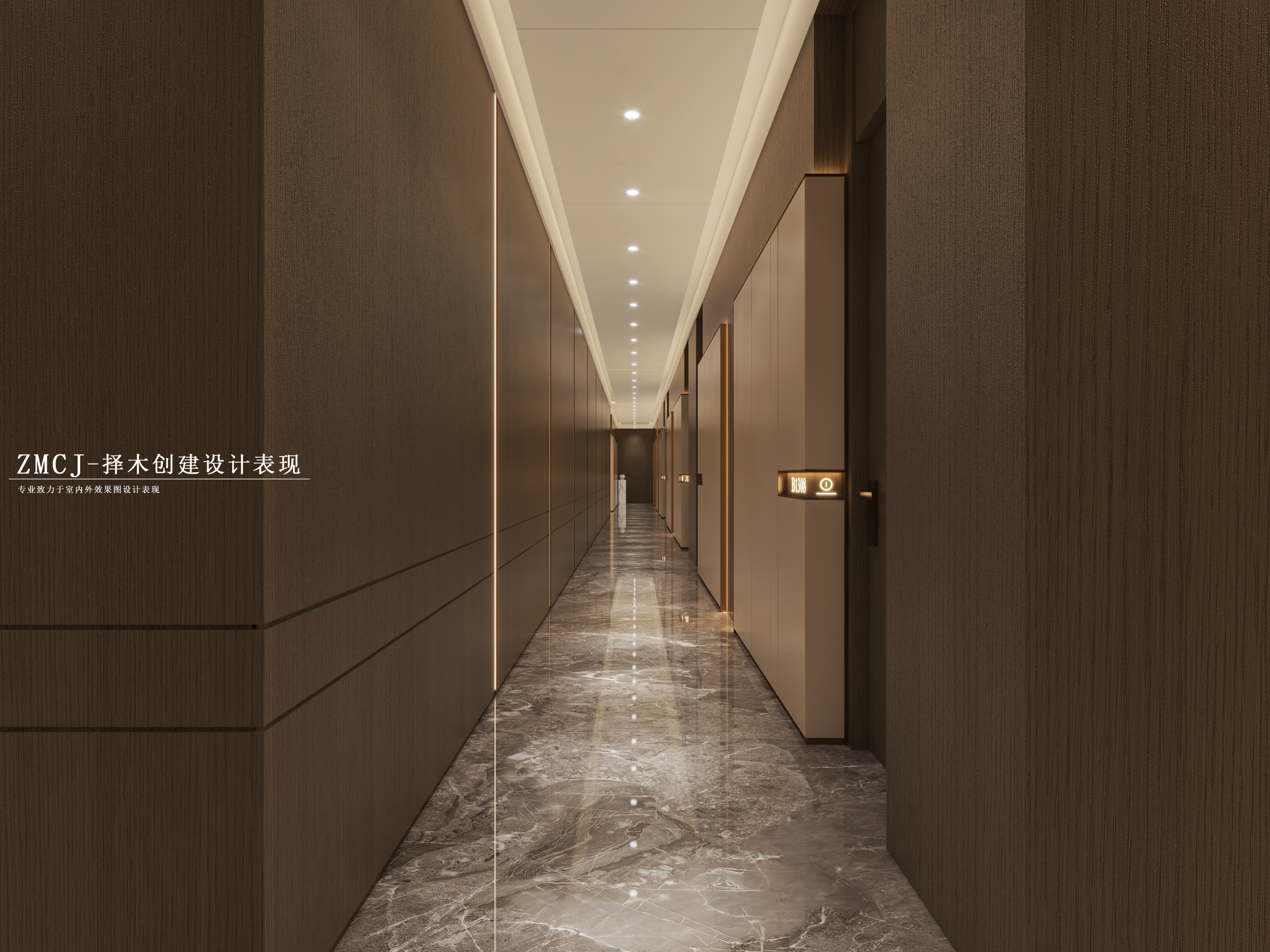 现代+新中式酒店大厅—择木创建新晨效果图-3