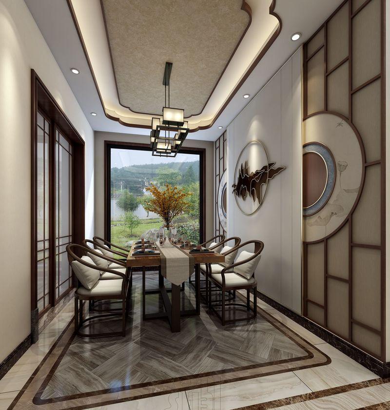 现代中式的对称美学——东方魅影双拼别墅设计-6