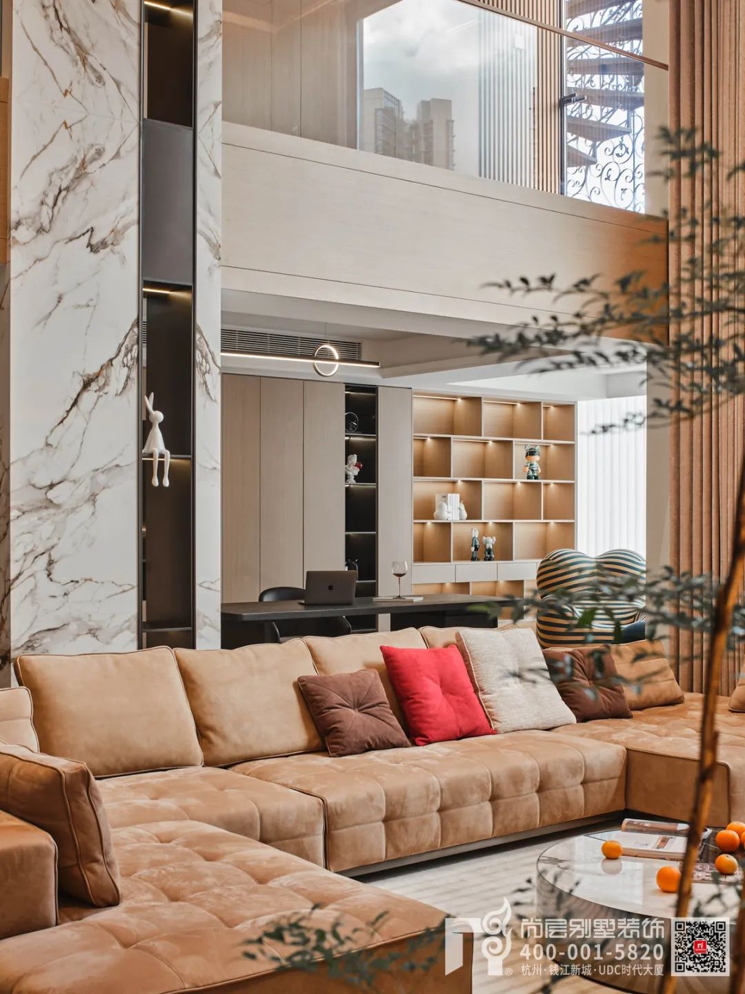 现代轻奢别墅设计丨杭州尚层装饰-3