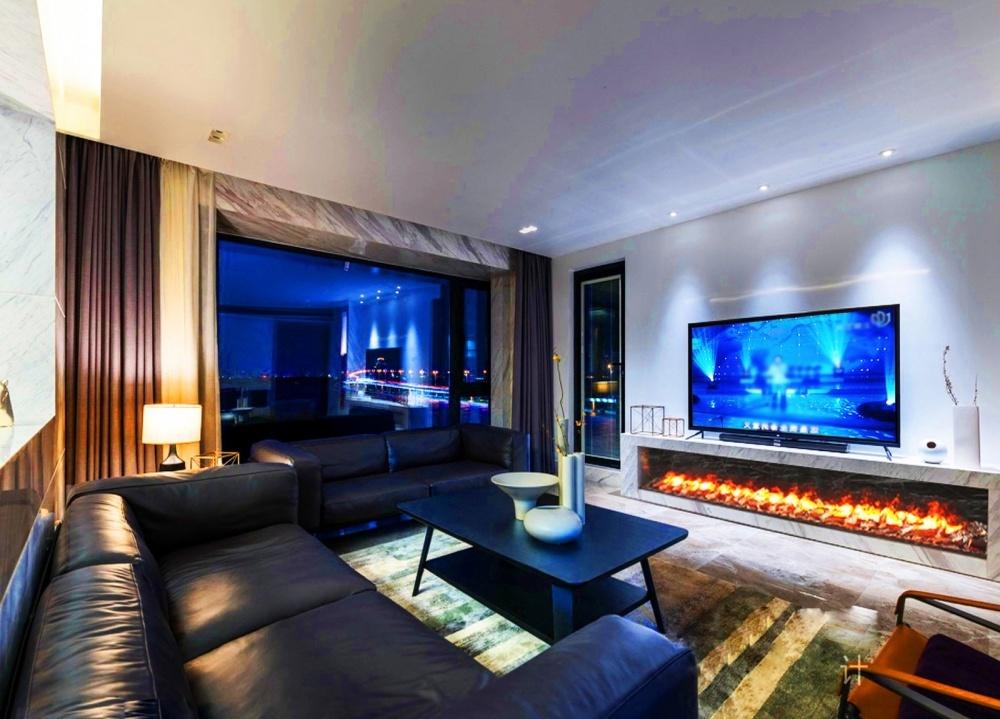 现代客厅财位设计 | 长条伏羲 3D 雾化壁炉-14