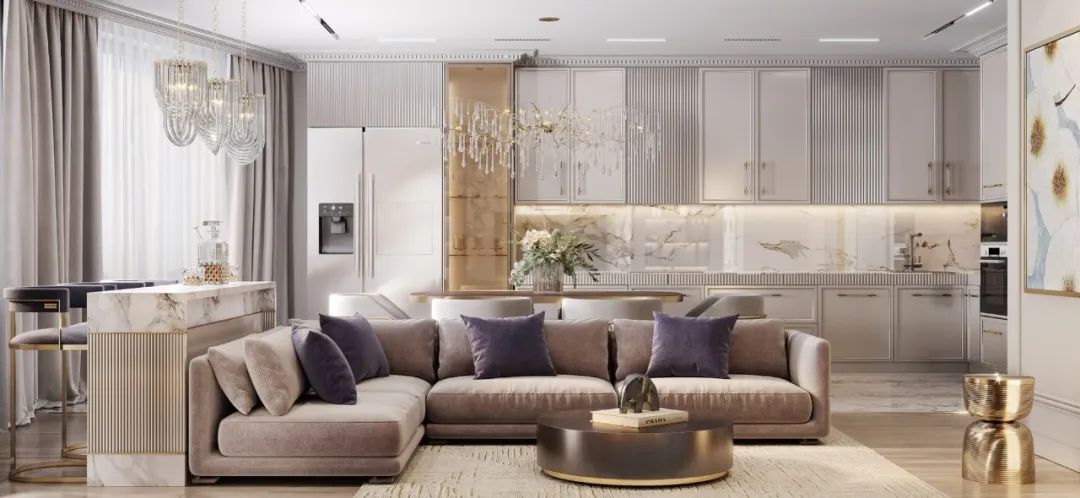 87㎡黄铜轻奢时尚家居丨Artis Interiors-13