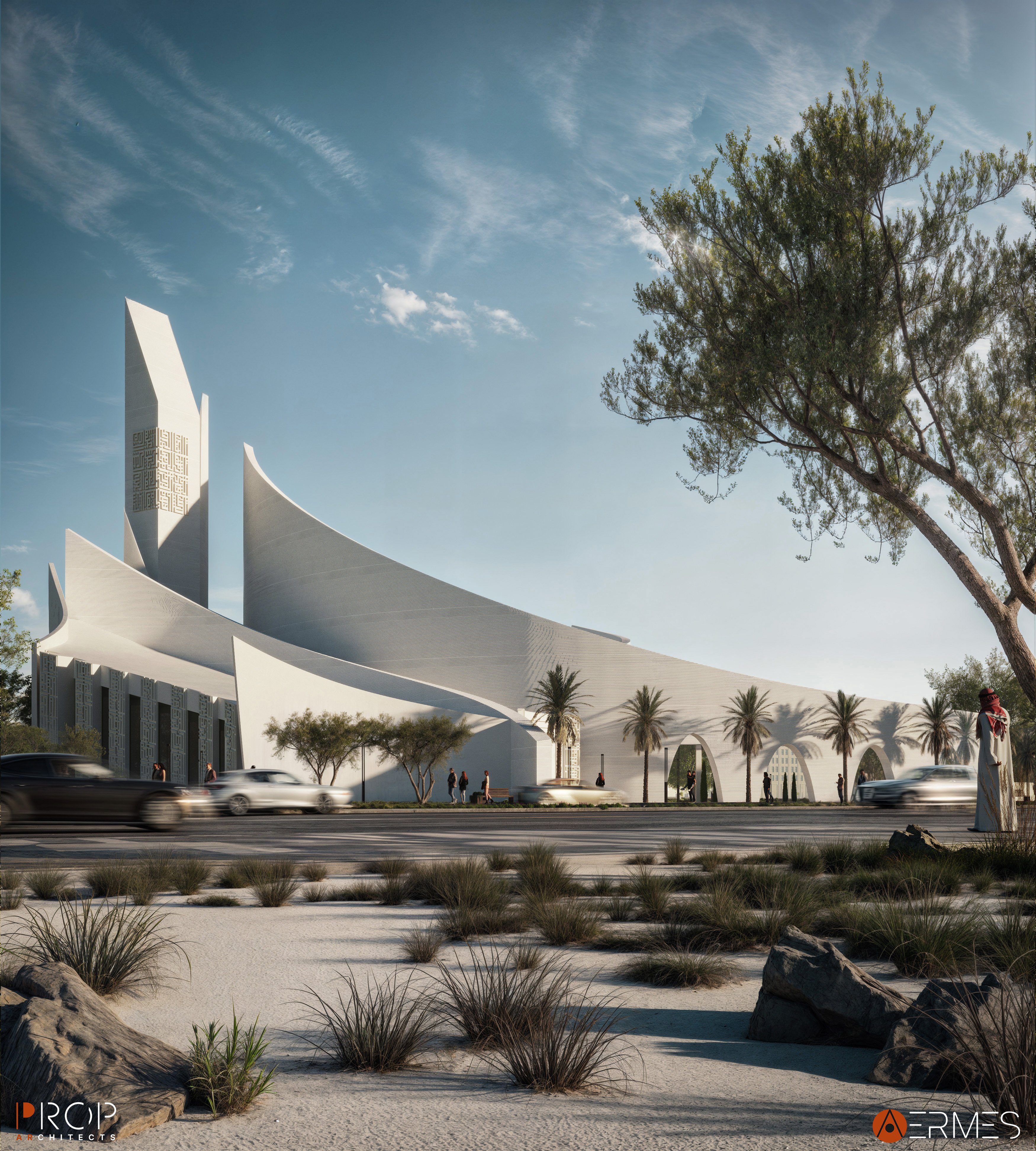 清真寺外部设计与可视化丨沙特阿拉伯丨PROP & AERMES ARCHITECTS-12