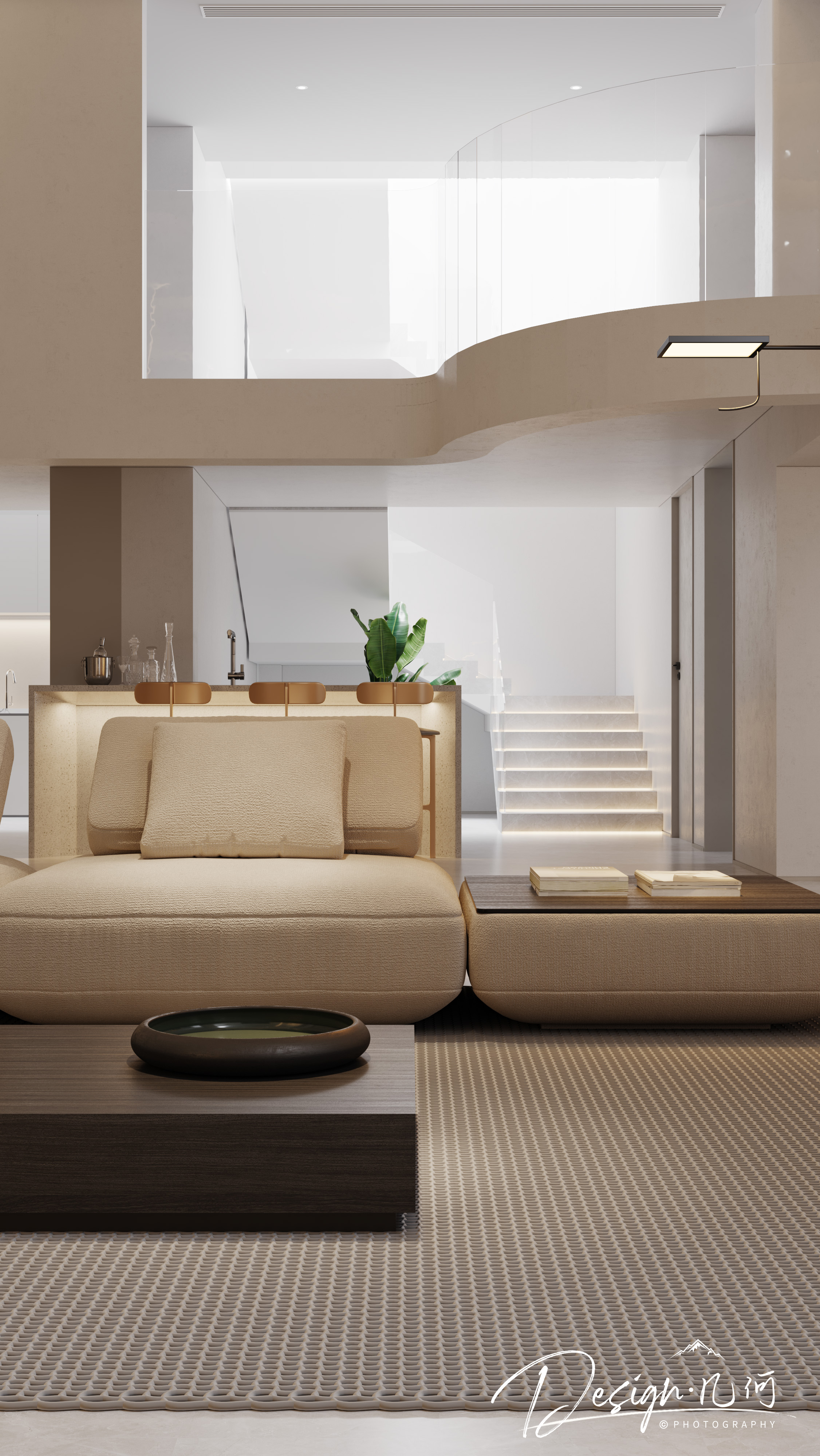 几何空间视觉表现 | 绿地内森庄园现代客餐厅-0