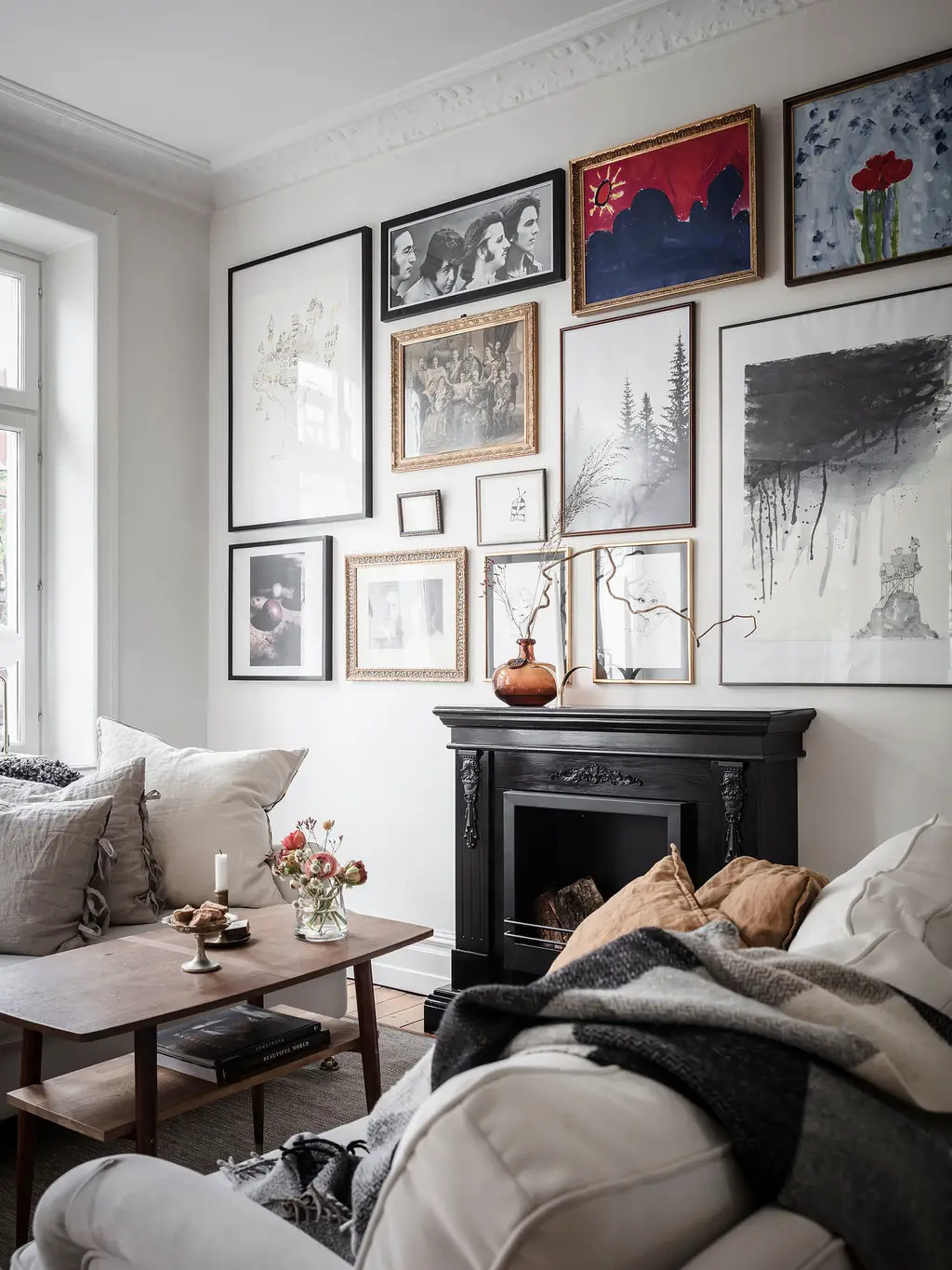 "瑞典古董公寓的灰色乡村厨房设计"-18