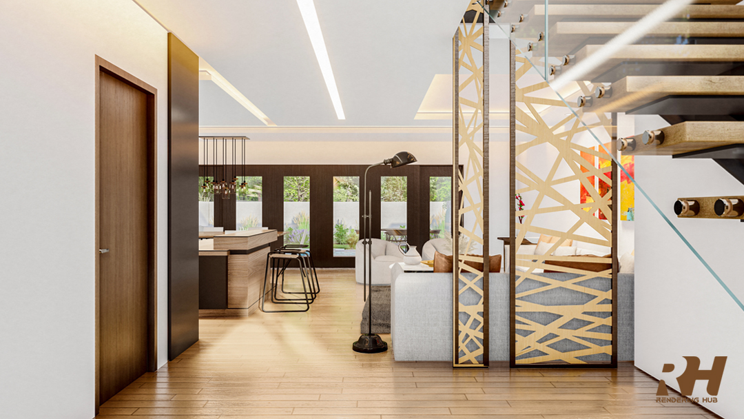 Residential Pool House Design & 3D Rendering-12