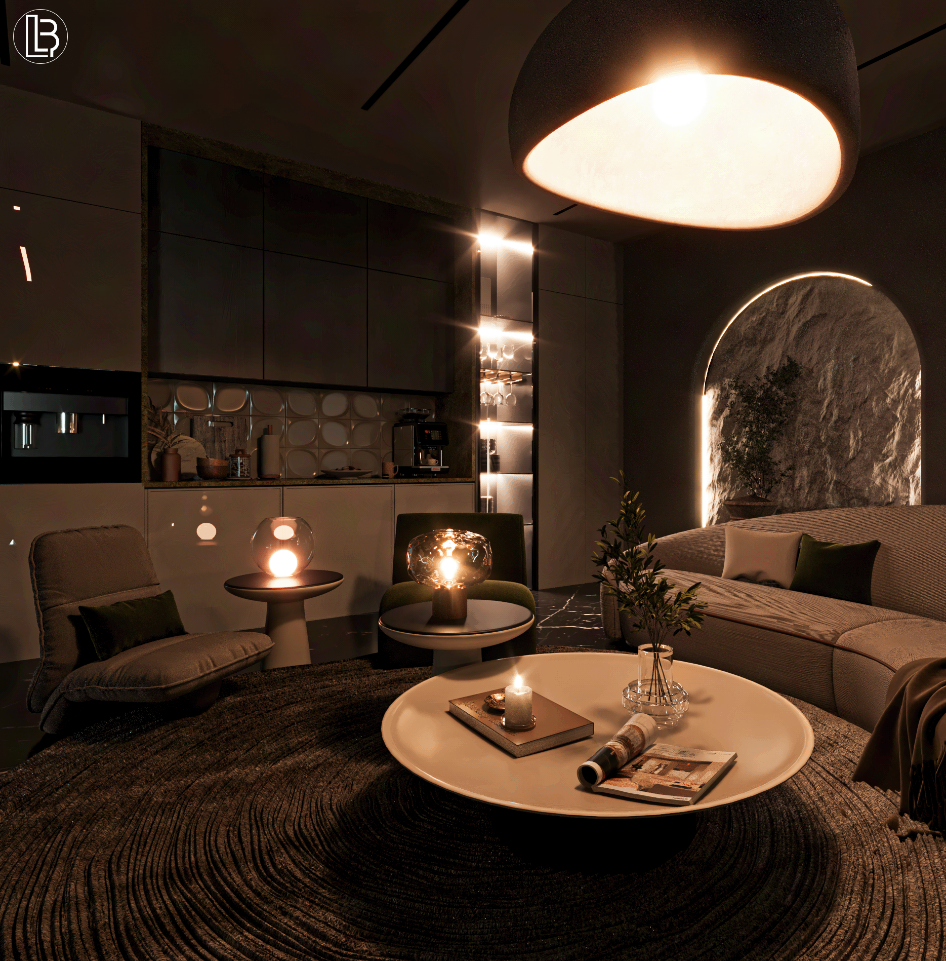 Amazing Livingroom and Small Kitchen-6