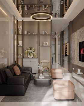 Livingroom and kitchen models luxury