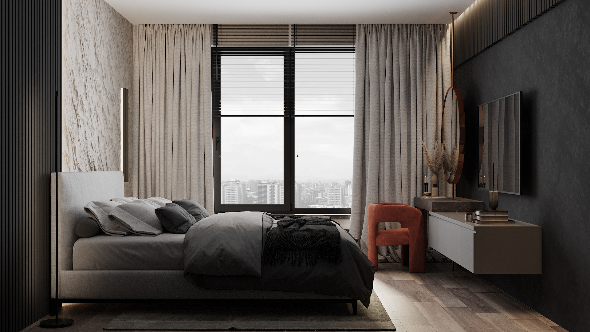 84㎡黑色与橙色 用时尚活力点燃激情夏日                     -11