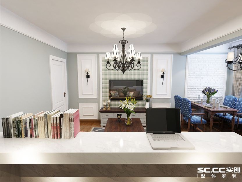 【上海实创装饰】恒文星尚湾90平二居美式乡村风-11