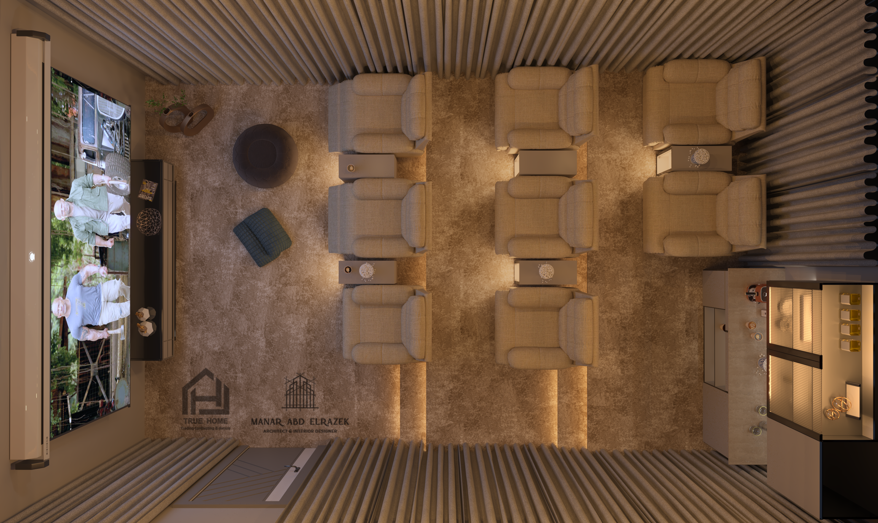 家庭影院室内设计丨Qatar丨TRUE HOME-9