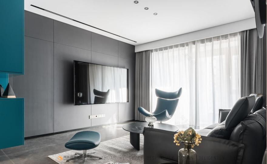 极简黑白灰空间中的宁静“蓝”-10