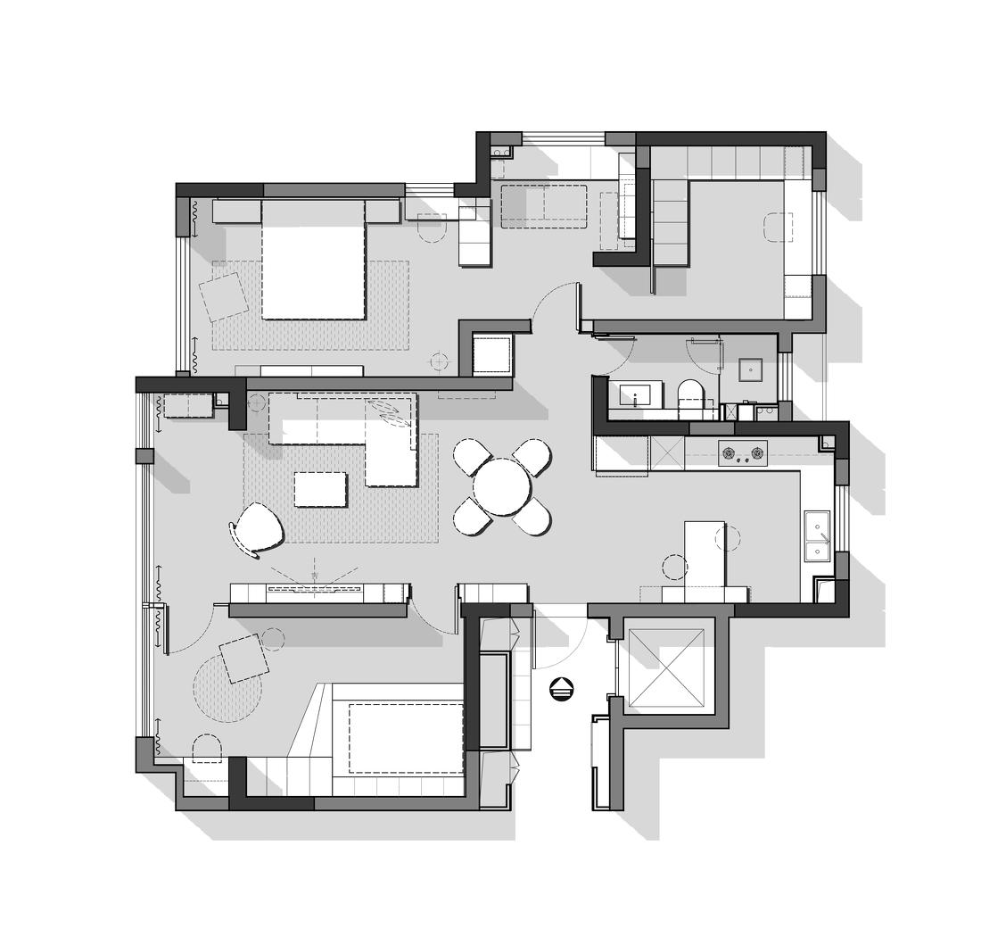 开放式平层住宅设计丨云行空间建筑-85