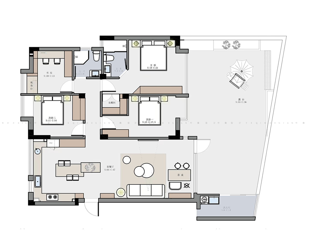 氛围感轻复古大平层丨中隆建业-35