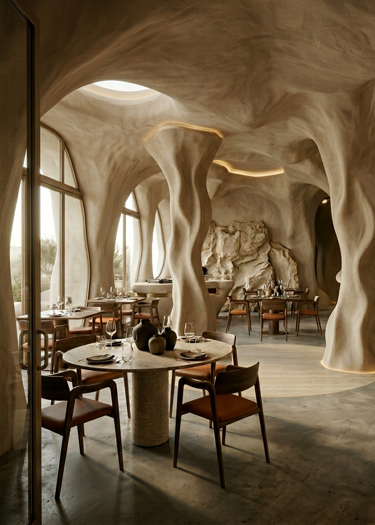 有机洞穴灵感餐厅设计-3