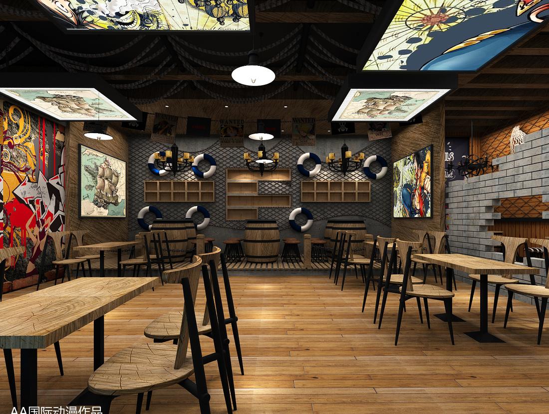 二次元动漫风休闲馆,集餐饮娱乐于一体-4