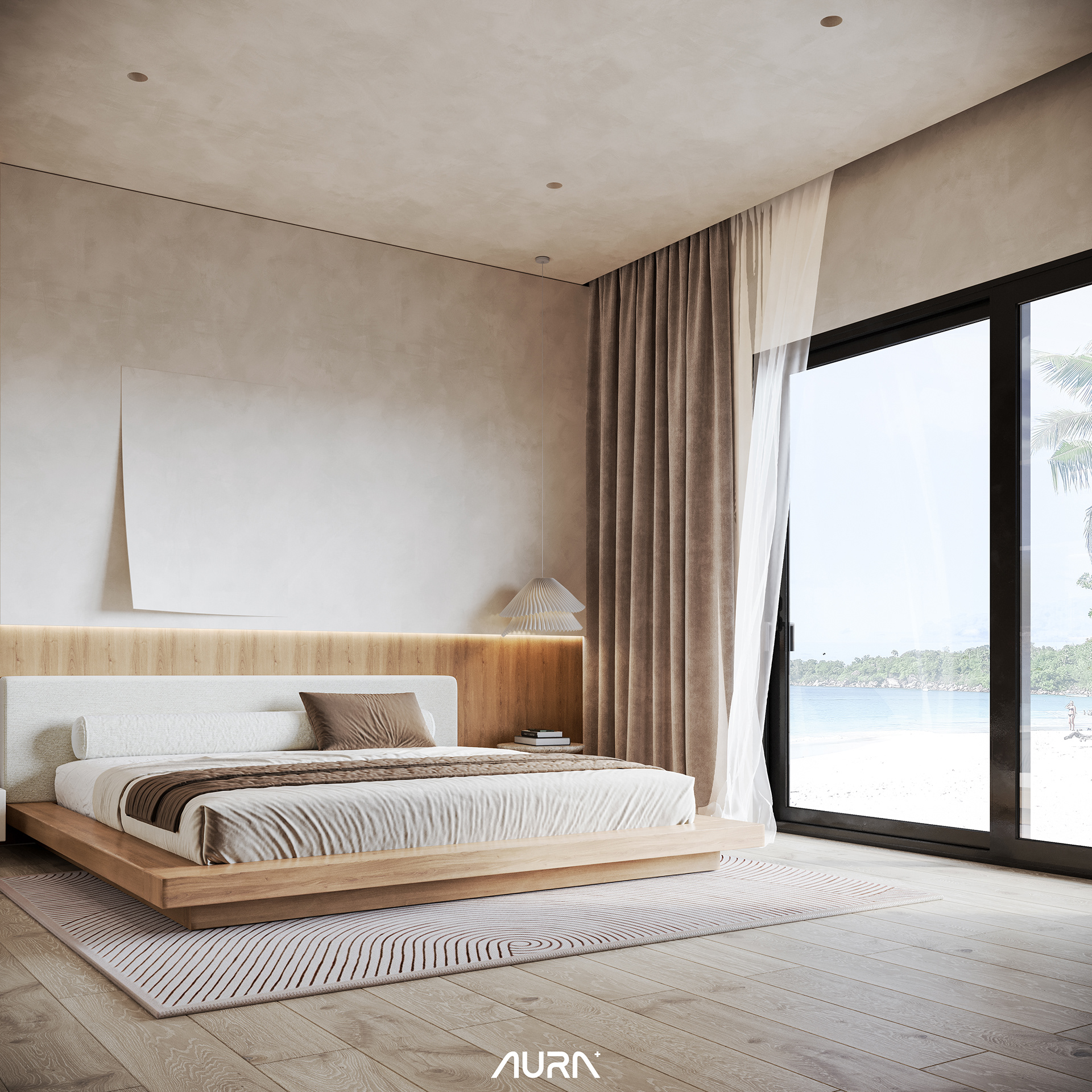 日式斯堪的纳维亚风格主卧丨AURA+ Studio-6