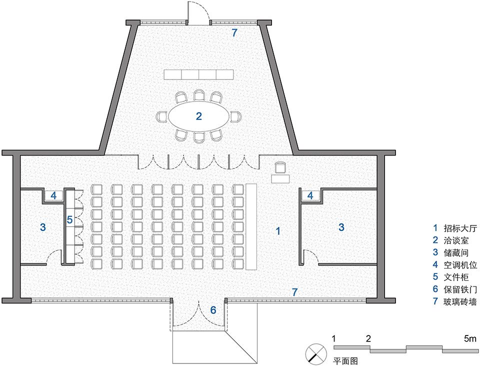 上海虹桥飞机库变招投大厅,光与玻璃砖的巧妙运用-45