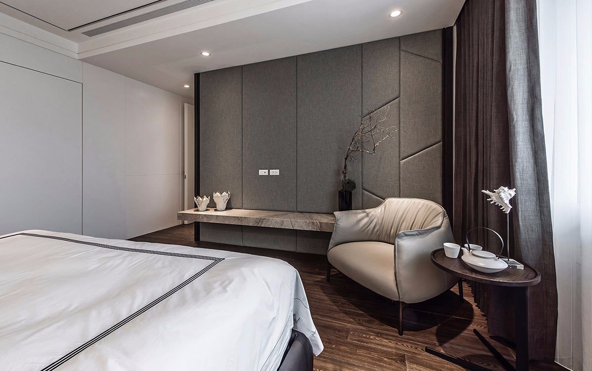 99m²暖色层次简约宅 | 玩味木与石的张静峰设计-12