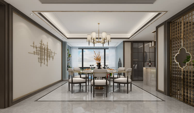 阜阳市绿城明月双清190平新中式大平层设计-7