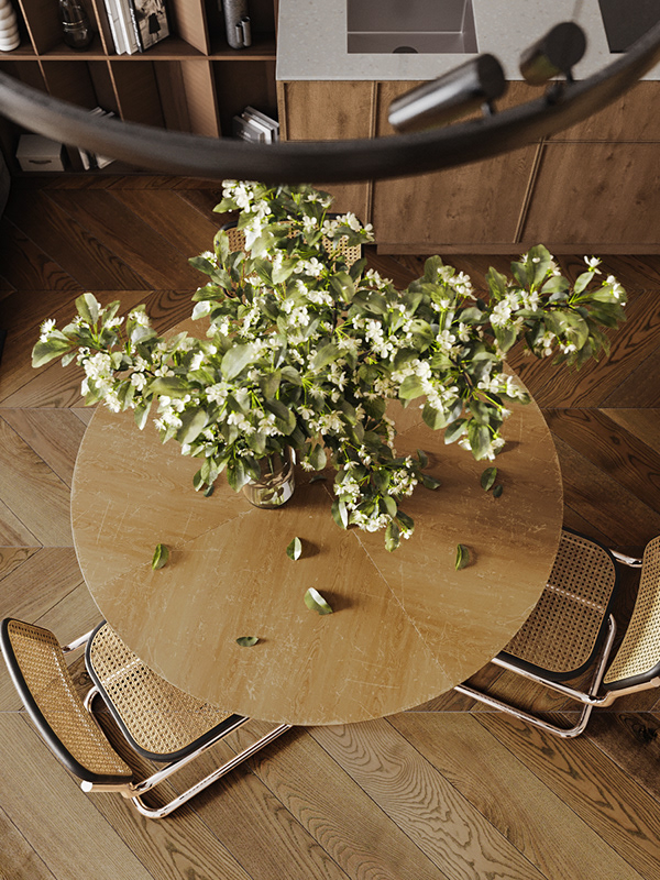 带黑樱桃元素的现代客餐厅设计项目-6