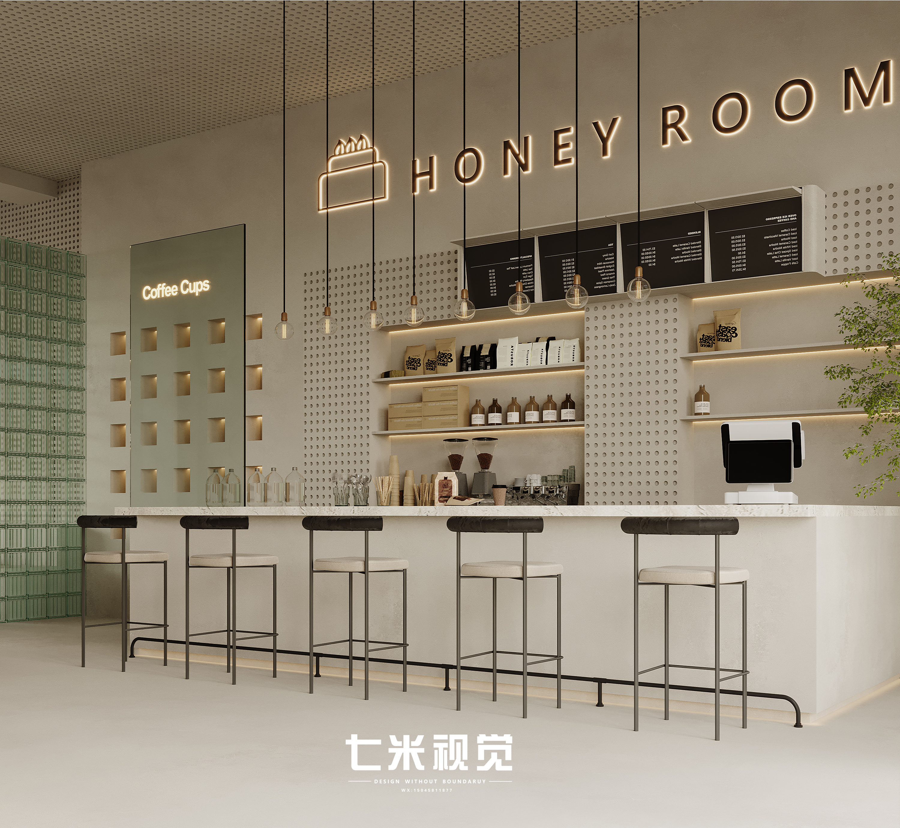 近期渲染作品×侘寂风咖啡店 | 七米视觉表现-3