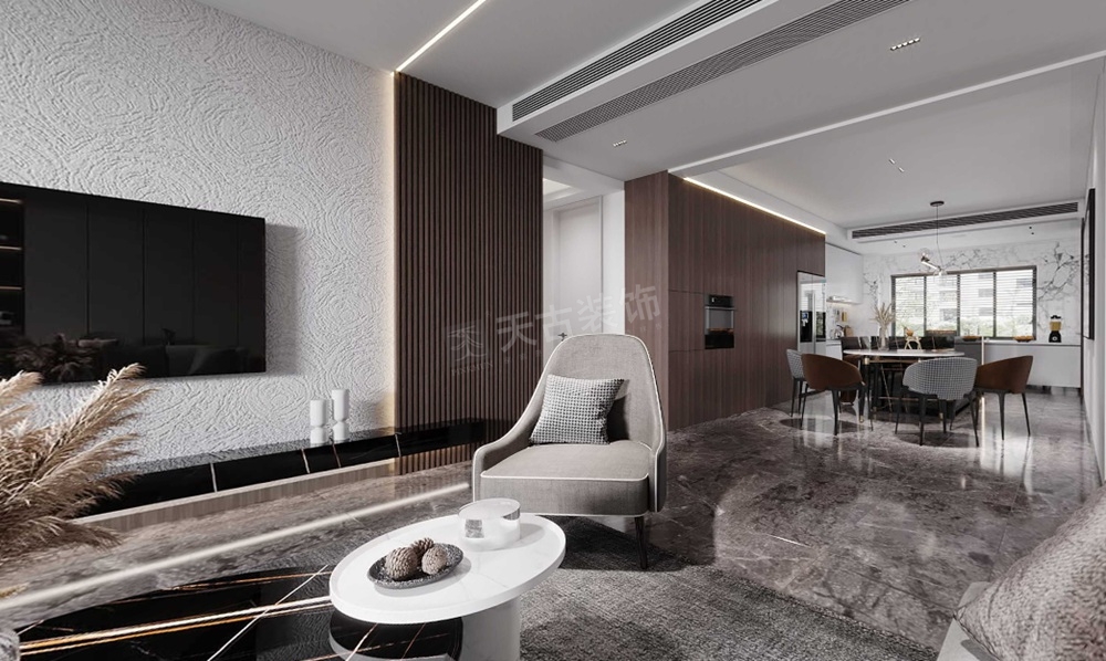龙湖昱湖壹号大平层 · 黑白灰的实用温馨之家丨天古装饰-2