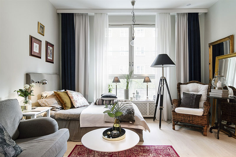 瑞典 29 平米微型公寓 | 酒店式布局，厨房岛台多功能设计-3