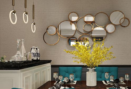 爱马仕橙&孔雀蓝撞出高级感,美式混搭打造优雅轻奢家居-53