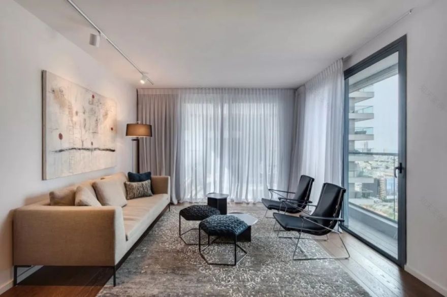 特拉维夫顶层住宅,黑白色调的时尚空间-120