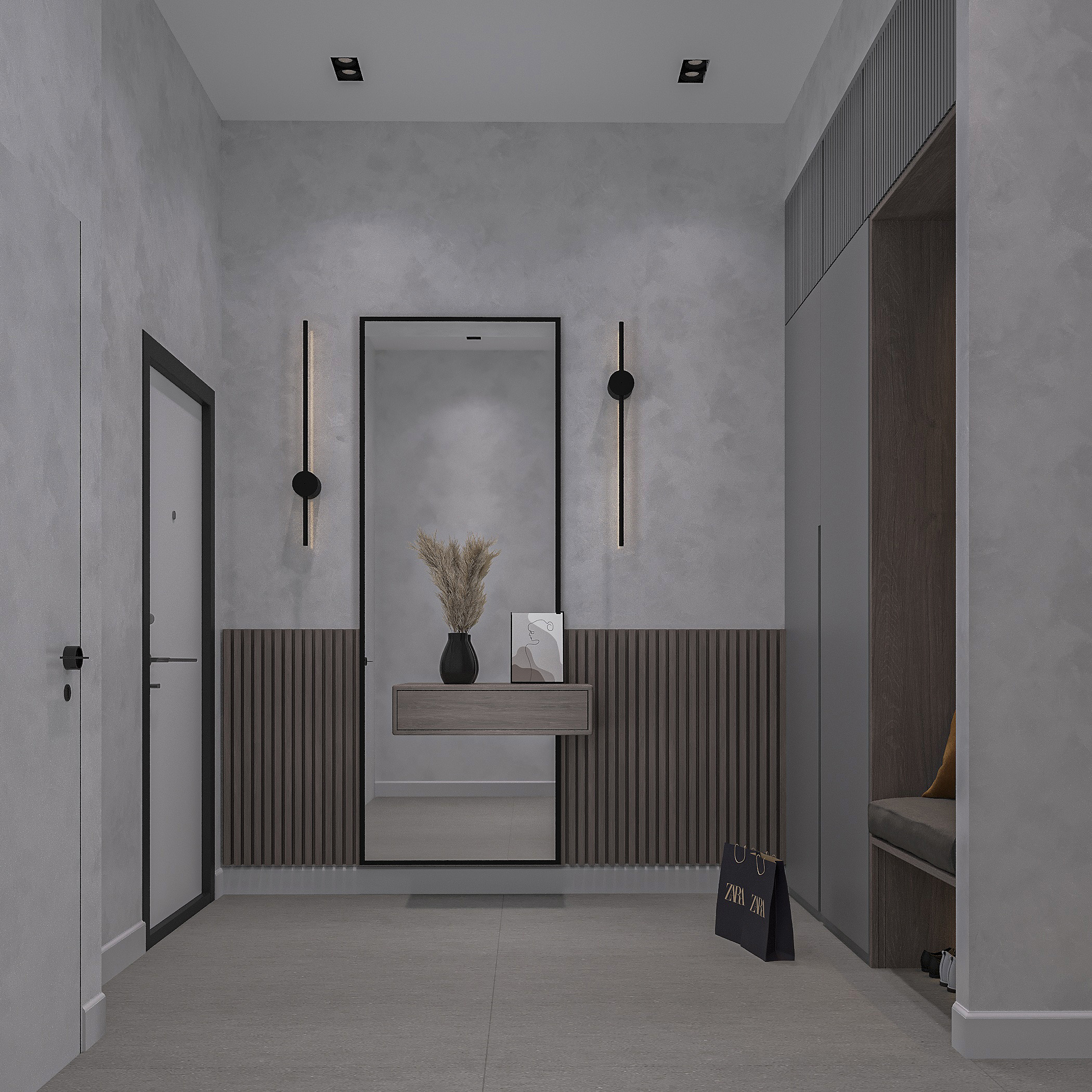 " Malibo " livingroom & holl design-5