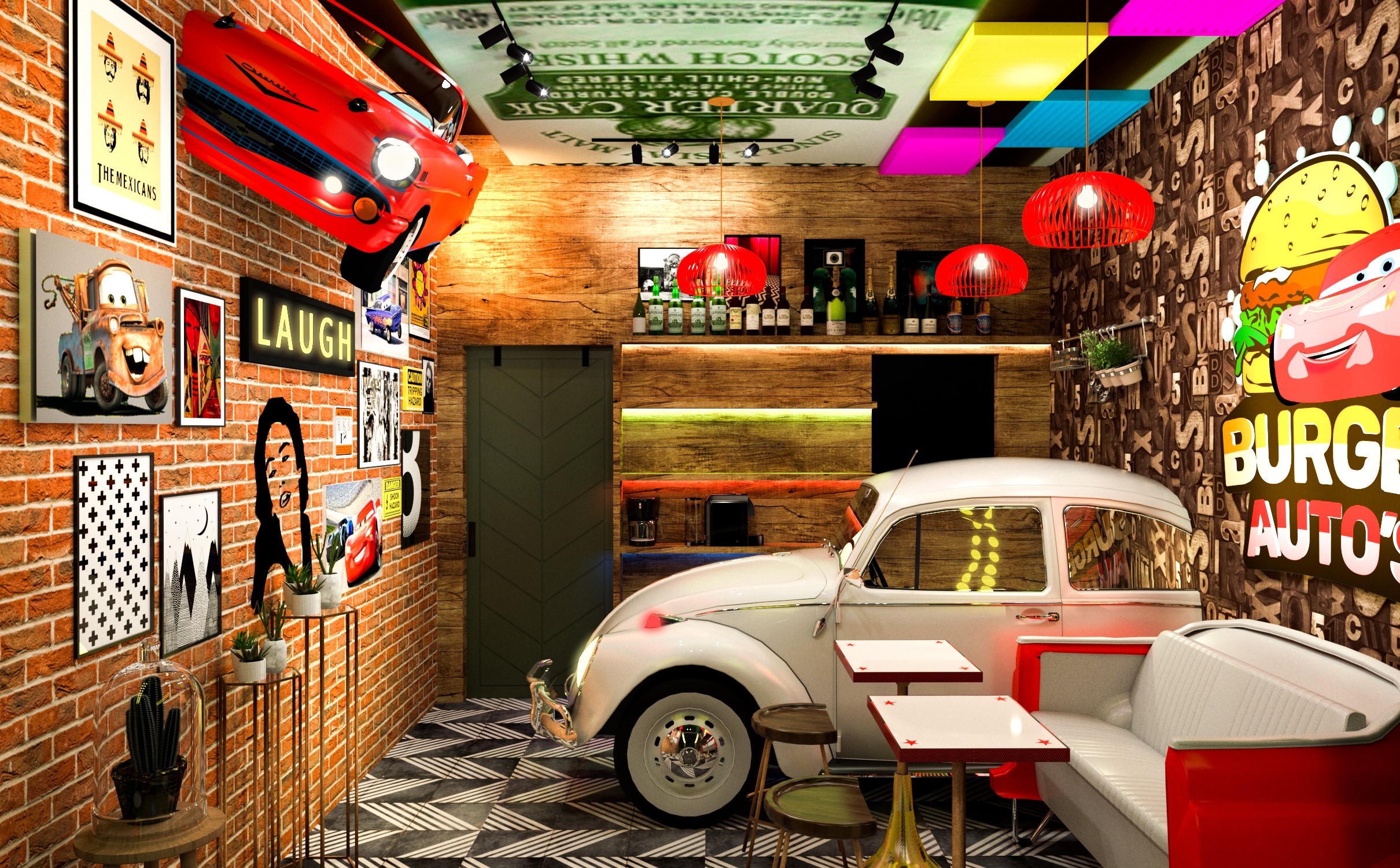 伯格汽车（咖啡馆）渲染项目丨Umair Siddique,Muhammad Saib-5