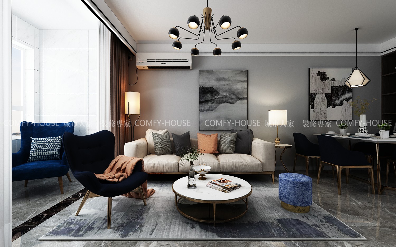 中新国际城 95 平现代简约婚房设计-6