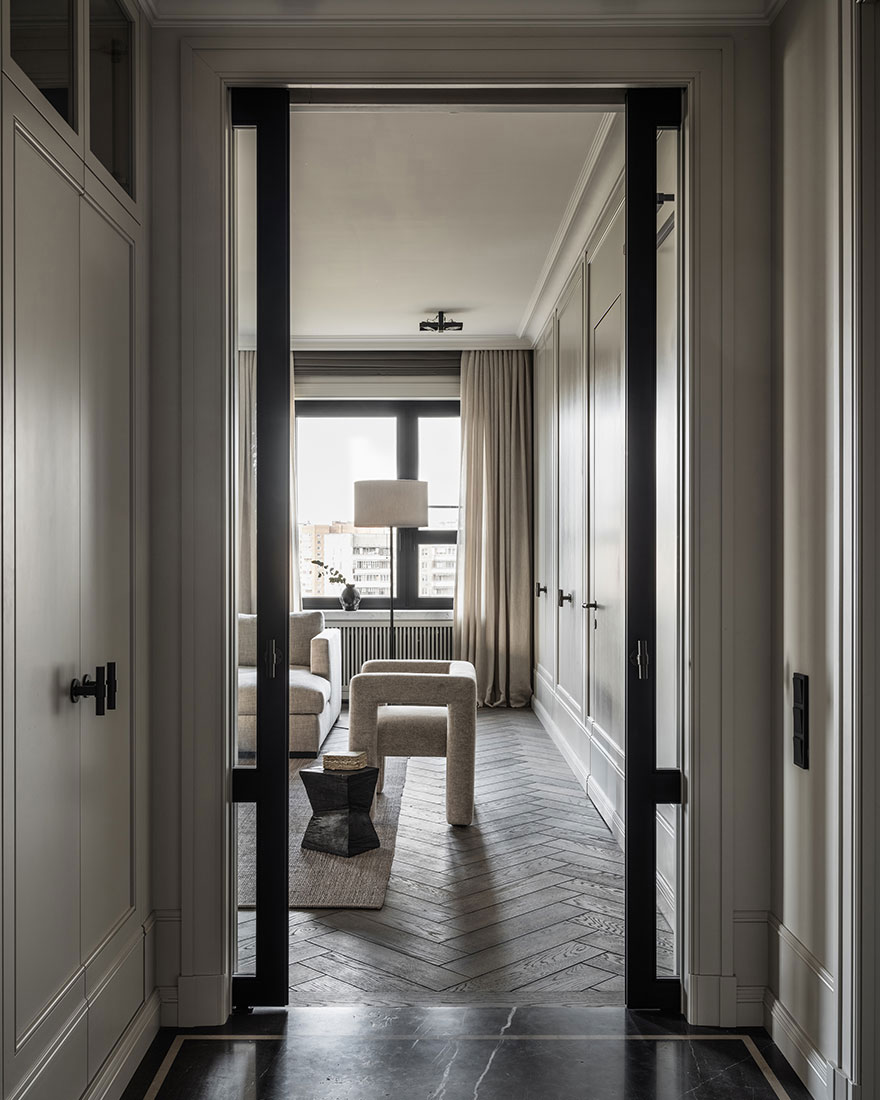 莫斯科时尚公寓 | 中性色调与柔和对比的完美结合-5