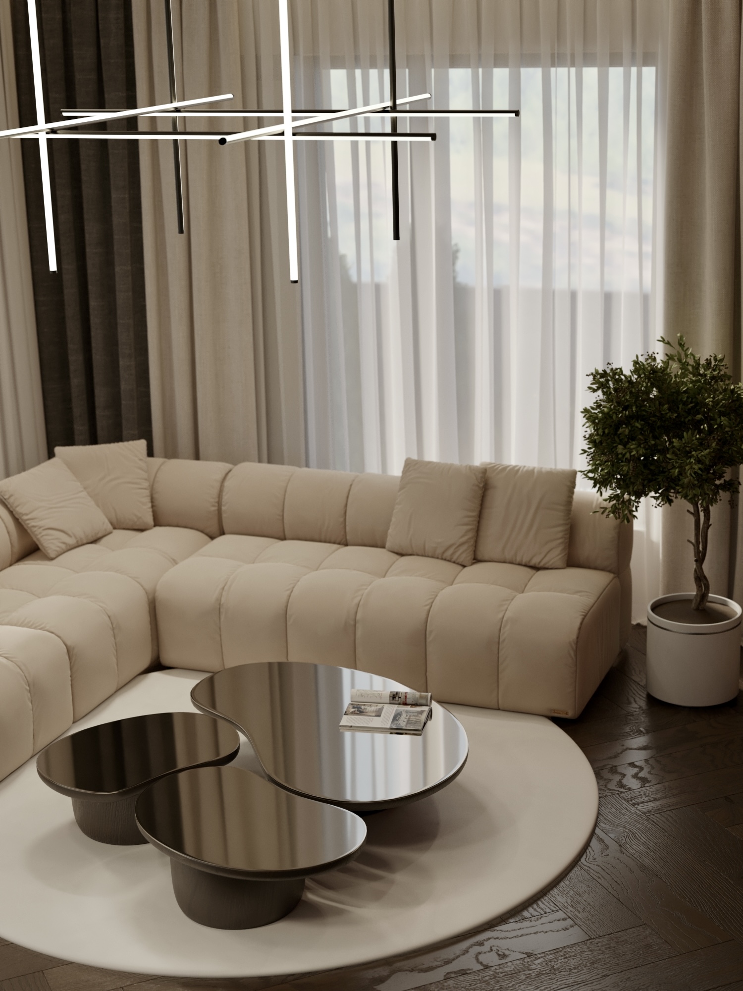 Visualization of the kitchen-living room-10