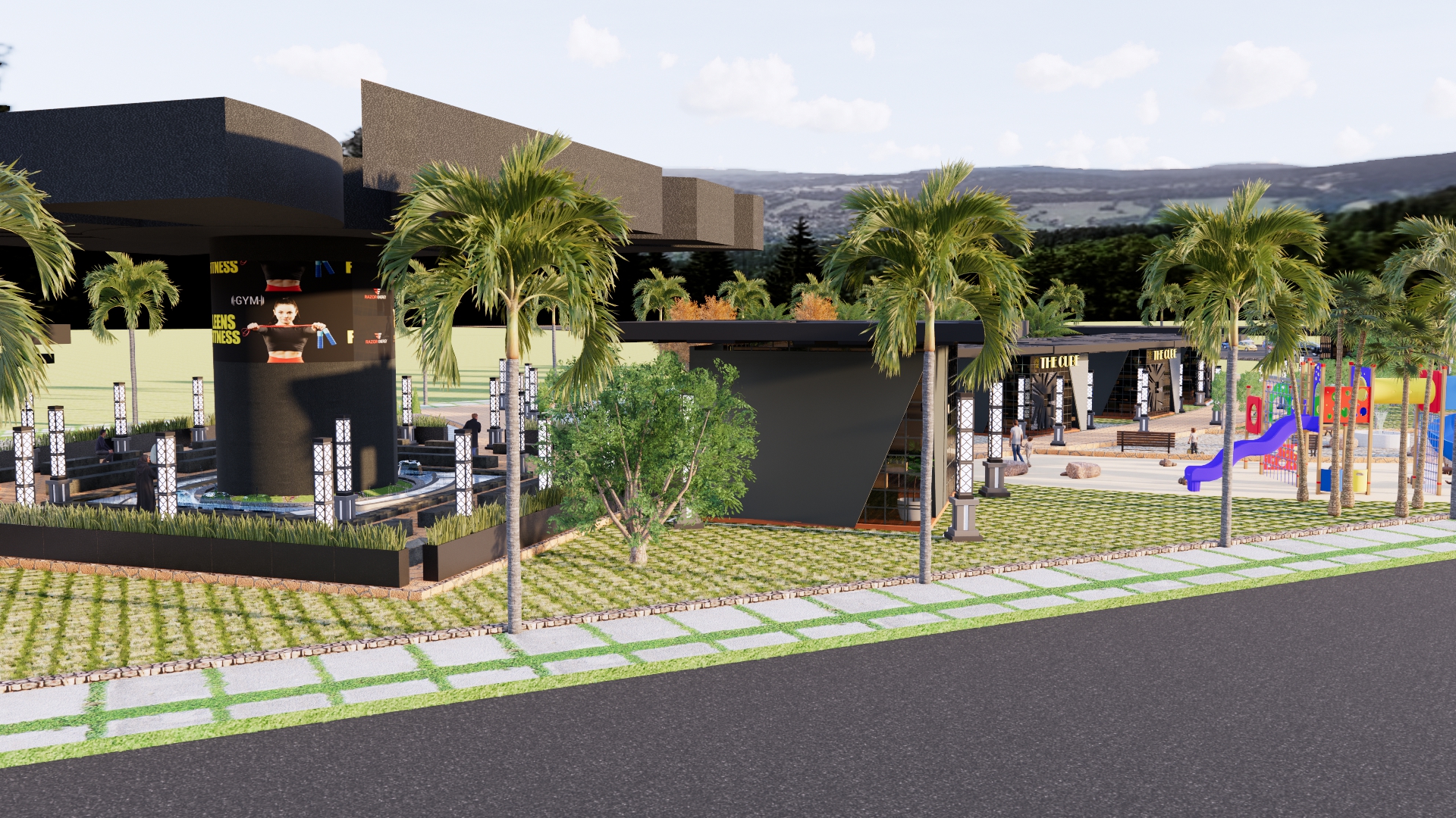 تصميم لمنتزه به العديد من الكافيهات والمطاعم في عمان-49