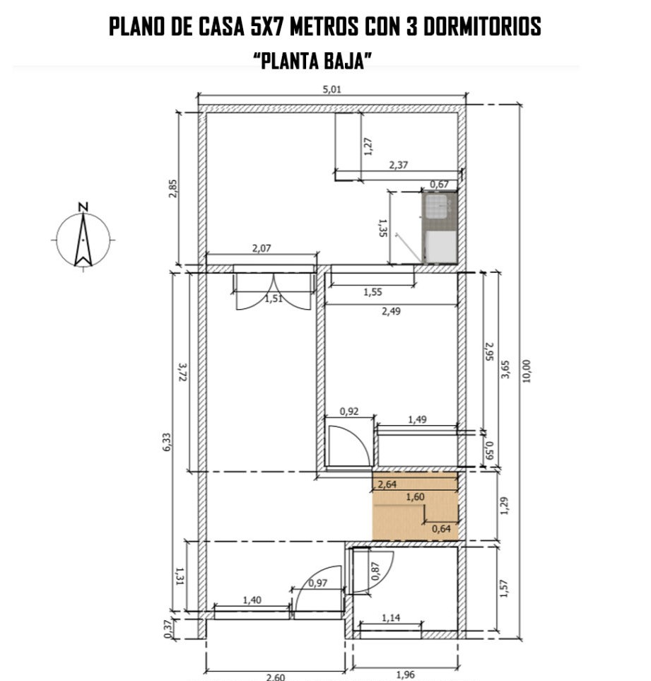 5×7米带3卧室房屋设计-48