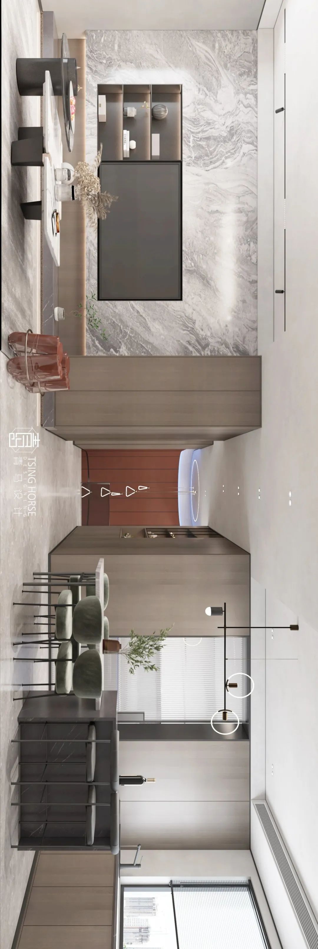 曲江风景线复式设计丨青马别墅空间设计-44