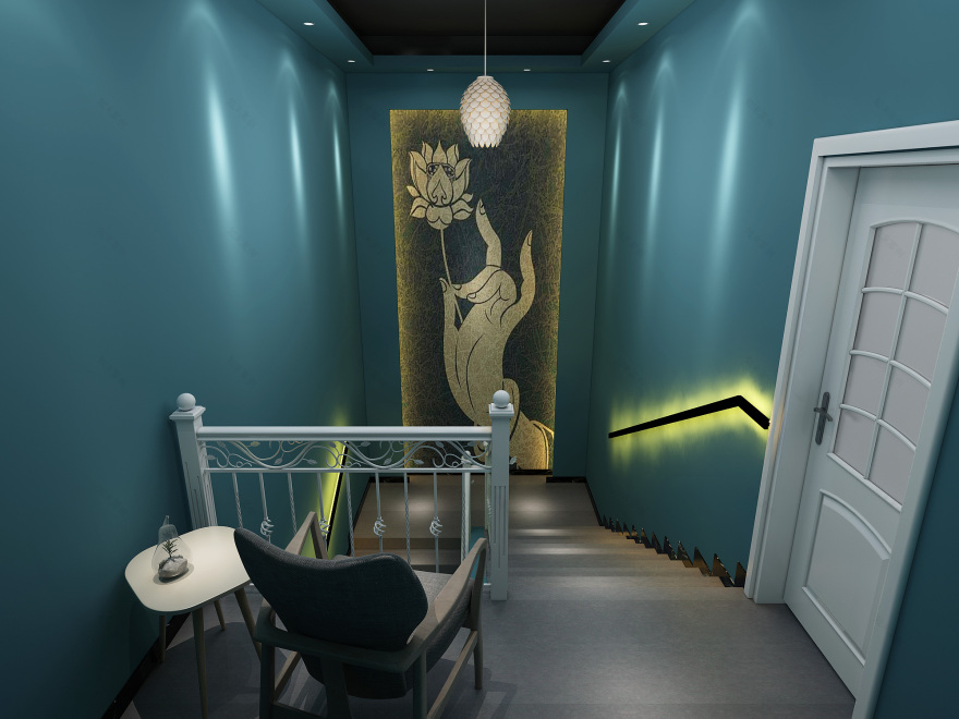 双斌设计打造 150 平米瑜伽馆,绿色楼梯间成亮点-34