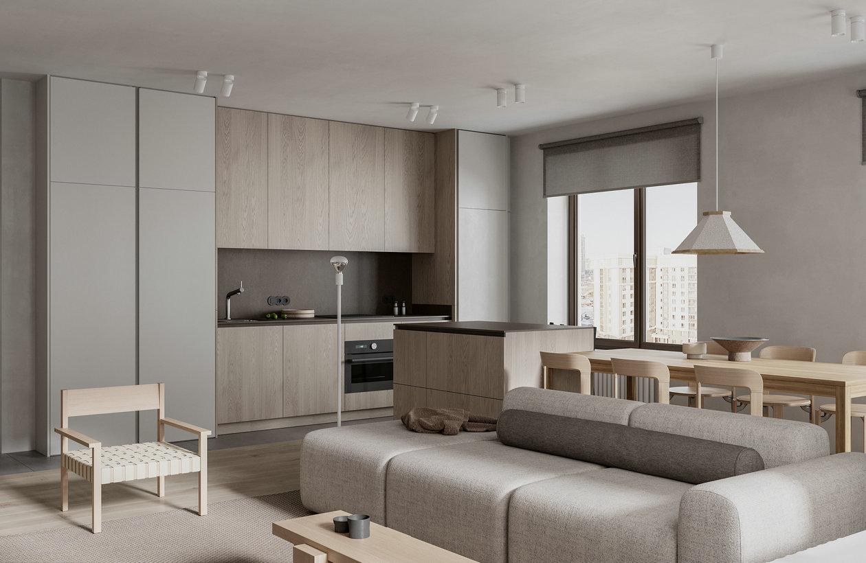 95㎡中性色系公寓设计-3