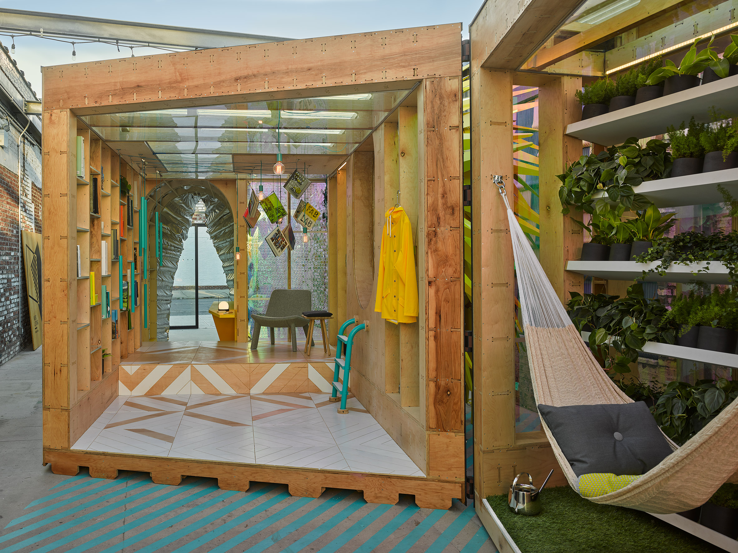 Bureau V adds playful appendages to MINI Living Urban Cabin-3