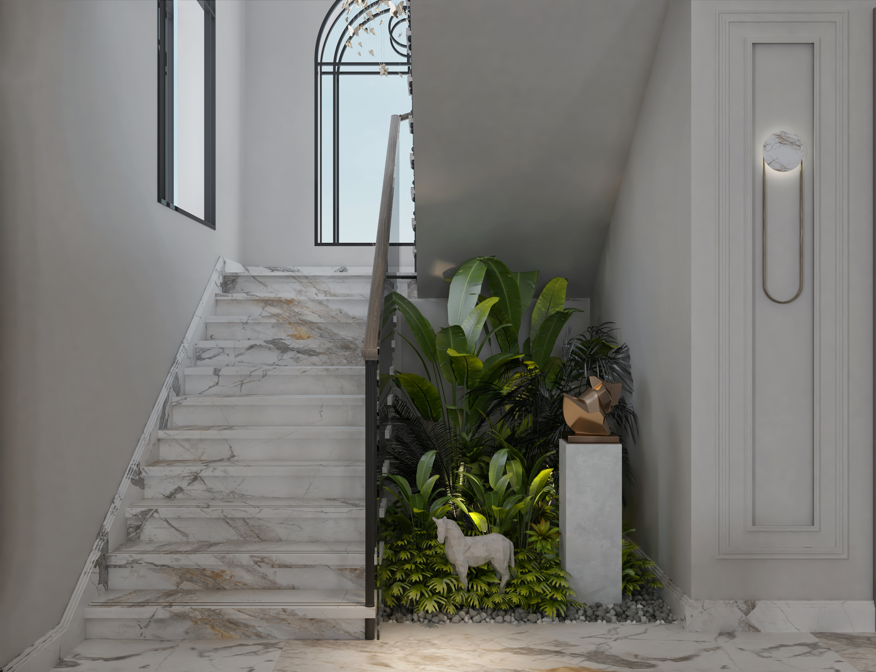 Mountain view villa | Reception with entrance-5