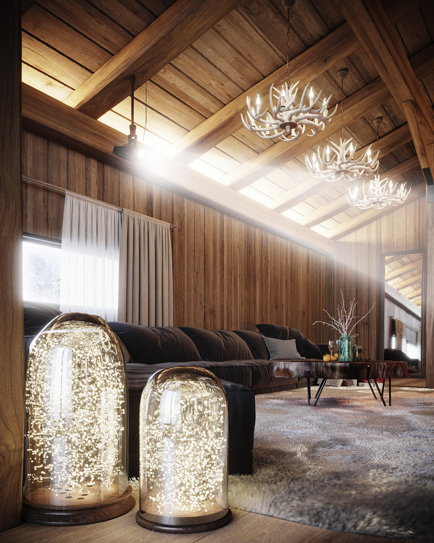 俄罗斯奢华别墅的圣诞清晨-6