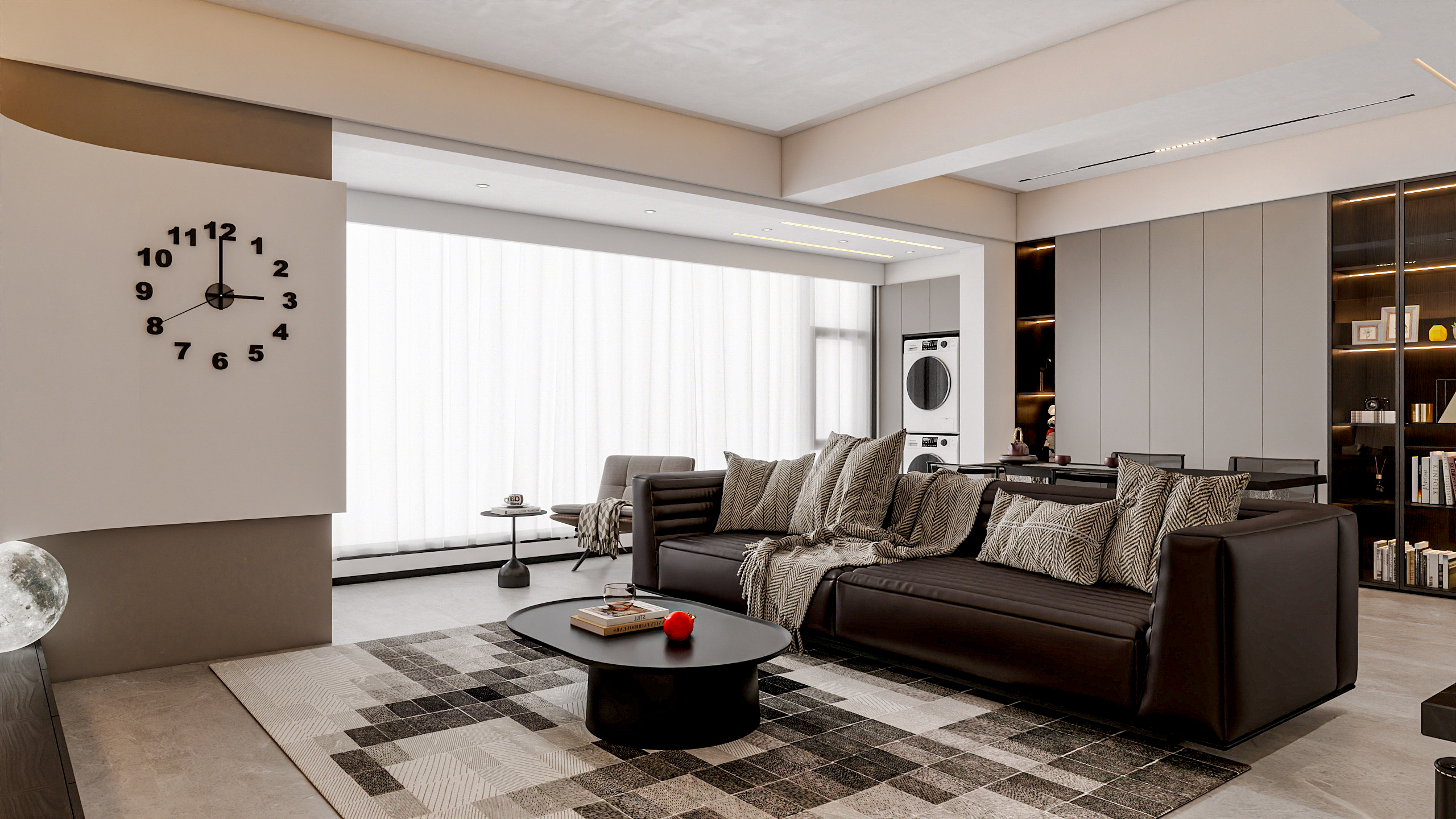 四川成都青白江拦冲新居（132平方现代简约三居室）-3