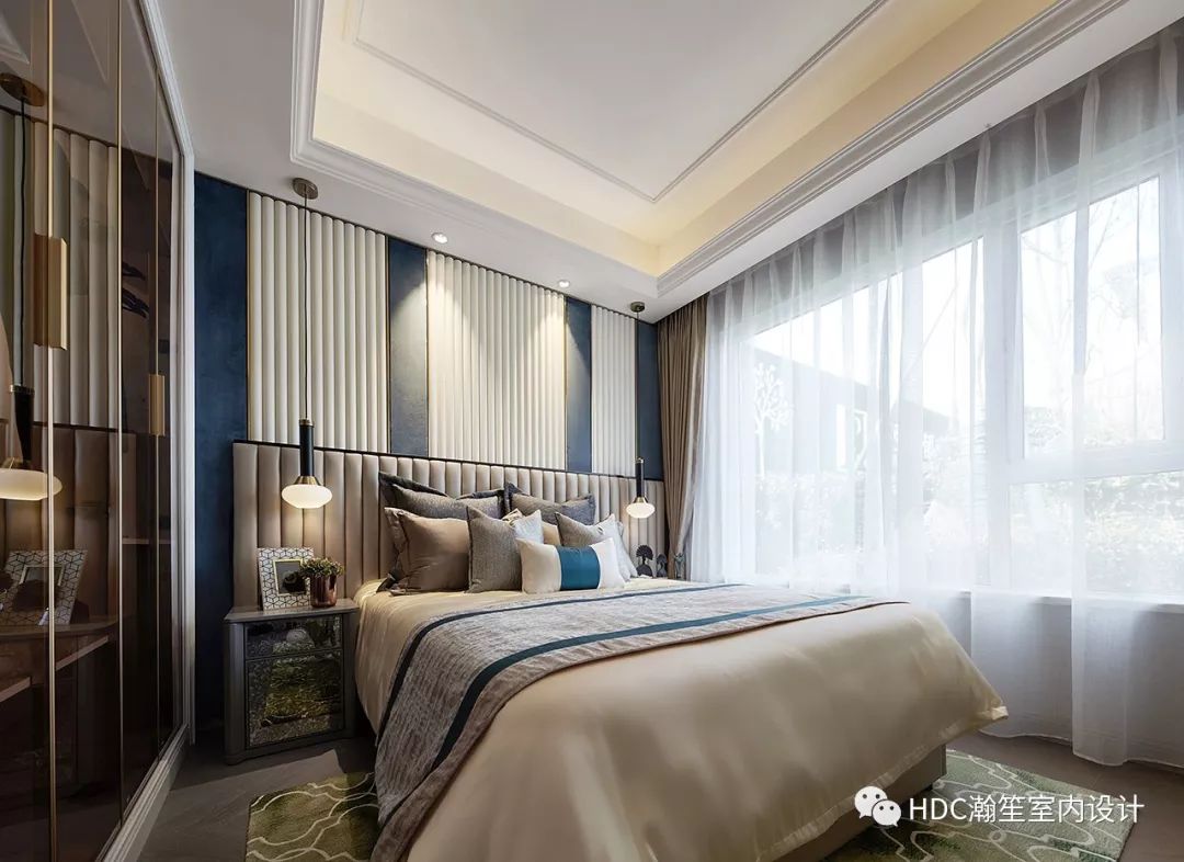 95㎡简约美式海洋蓝空间，打造优雅写意生活-15