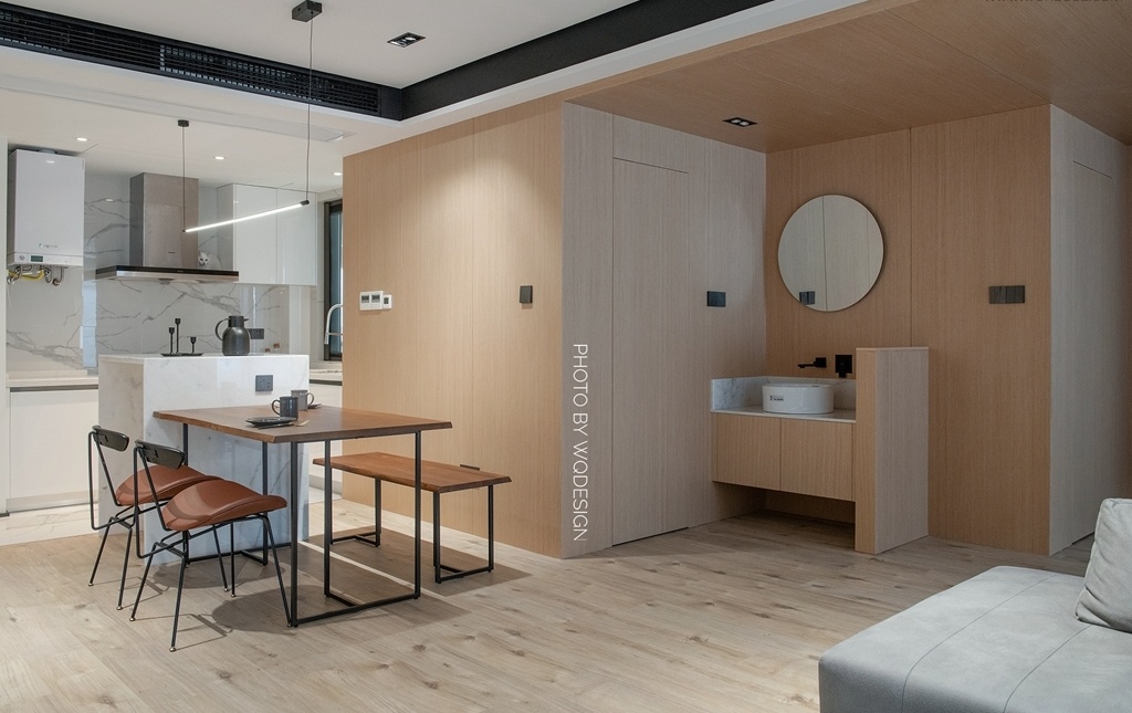 杭州江南国际城 105㎡原木极简空间设计-37