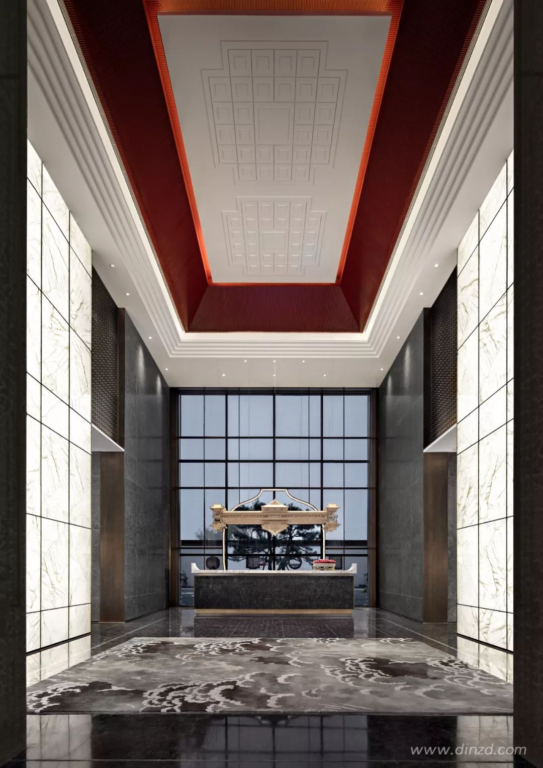 天津津门大院售楼处 | 古韵墨色与现代材质的完美融合-2