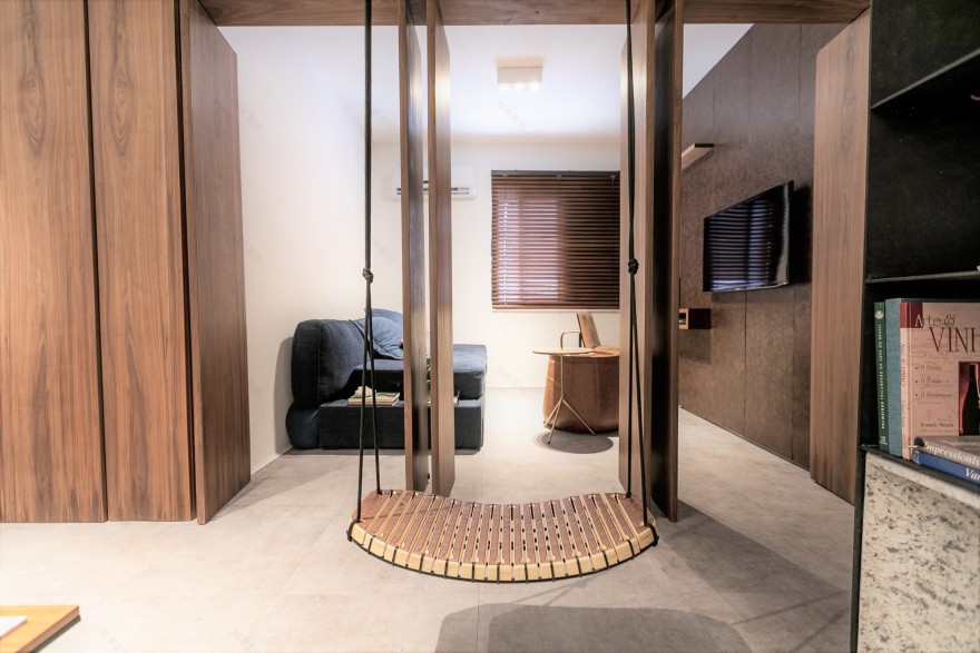 曲线木构空间,打造多变功能 65 平米别墅-8