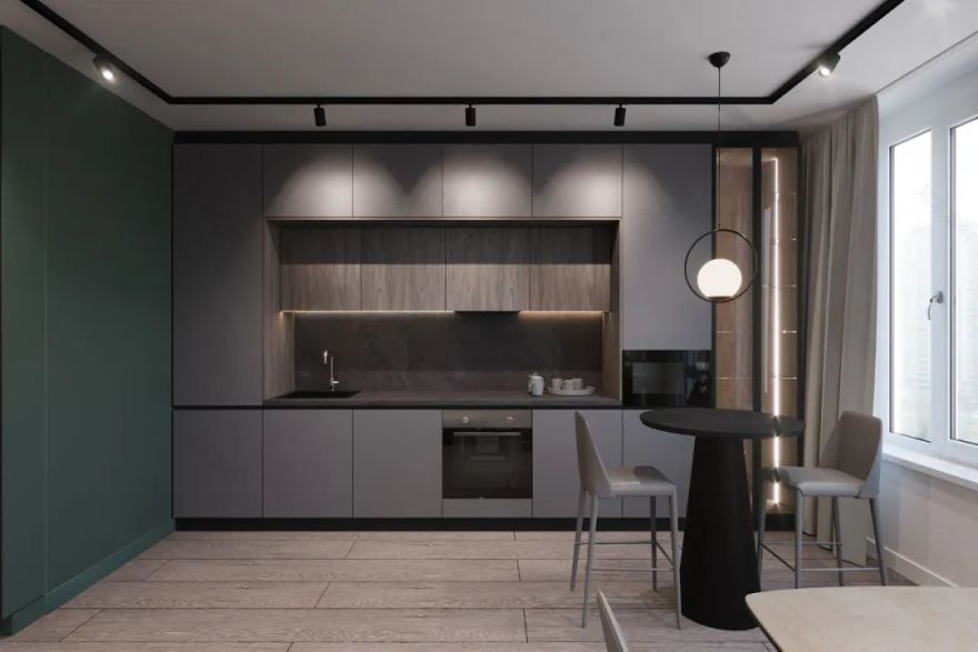 现代优雅的 68㎡一居室-16