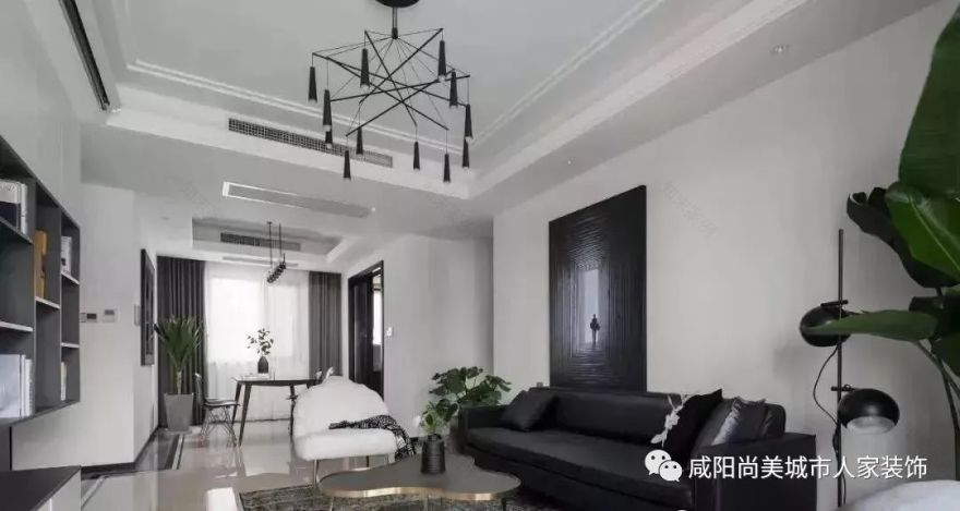 128 平黑白装修,客厅无电视墙,空间利用满分-12